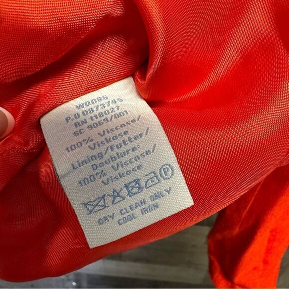 Boden Bright Orange 100% Viscose Blazer Women's Size 6 - Picture 7 of 9